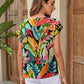 SHEIN - Allover Print Batwing Sleeve Blouse