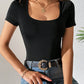 SHEIN - Solid Deep Square Neck Bodysuit