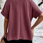SHEIN - Maternity Waffle Knit Split Hem Batwing Sleeve T-Shirt