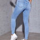 SHEIN - High Waist Ripped Skinny Jeans