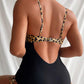 SHEIN - Print Drawstring Side One Piece Swimsuit