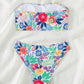 SHEIN - Beach Floral Print Bandeau Bikini Set