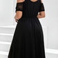 SHEIN - Contrast Lace Cold Shoulder Dress