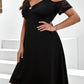 SHEIN - Contrast Lace Cold Shoulder Dress