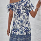 SHEIN - Floral Print Asymmetrical Neck