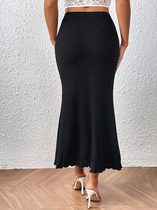 SHEIN - Solid Mermaid Hem  Skirt
