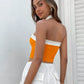 SHEIN -  Contrast Trim Crop Halter Top