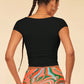 SHEIN - Cropped T-Shirt Square Neck