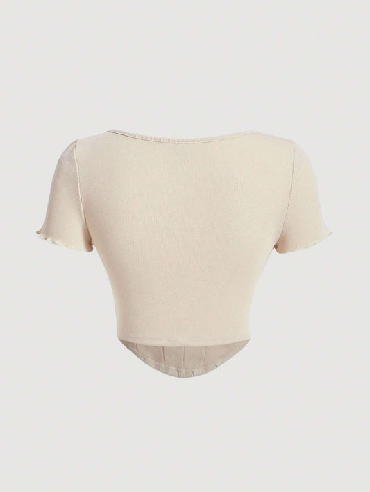 SHEIN - Square Neck T-Shirt