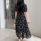 SHEIN - Floral Print Front Fringed Casual Dress
