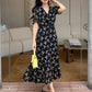 SHEIN - Floral Print Front Fringed Casual Dress