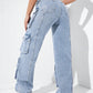 SHEIN - Flap Pockets Cargo Jeans
