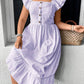 SHEIN - Striped Ruffle Hem Swing Dress