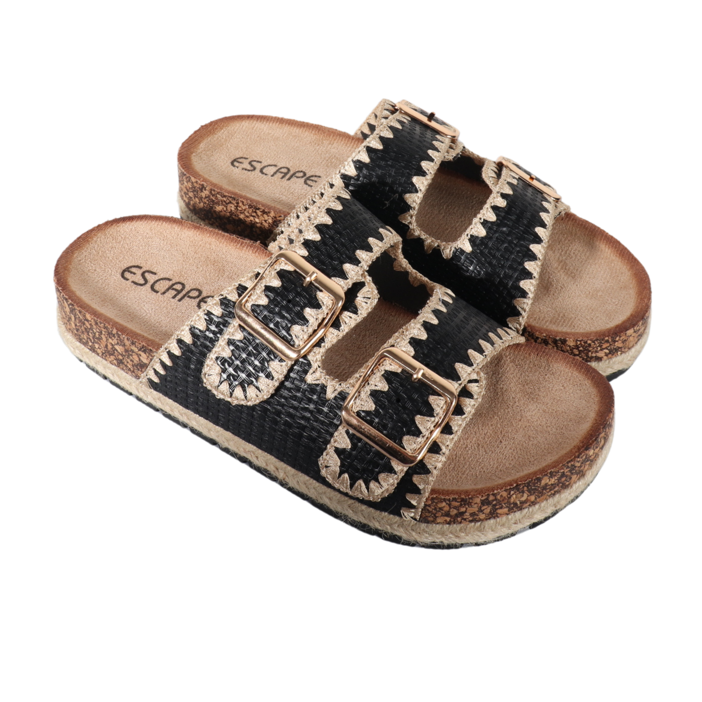 ESCAPE - Buckle stitch weave slippers