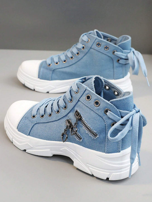 SHEIN - Casual Thick Sole Lace-Up Shoes