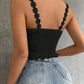 SHEIN -  LUNE Solid Perforated Embroidered Slim Fit Blouse