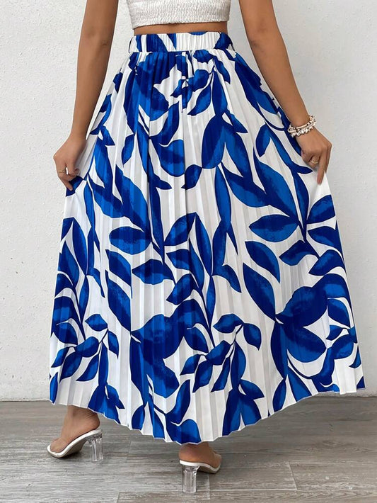 SHEIN - Fashionable Leaf Print Skirt