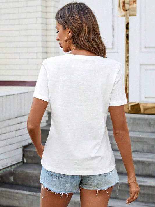SHEIN - V Neck T-Shirt