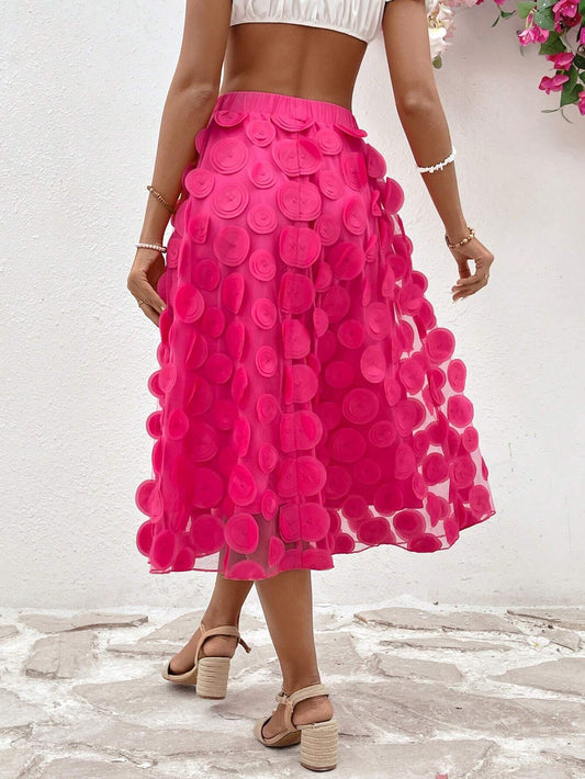 SHEIN - Contrast Mesh Circle Skirt