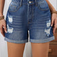 SHEIN -  Distressed Cuffed Denim Shorts