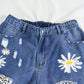 SHEIN - Printed Ripped Jeans