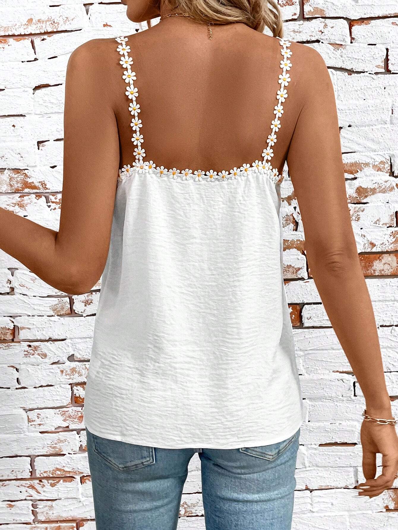 SHEIN - Floral Pink Summer Sleeveless Blouse