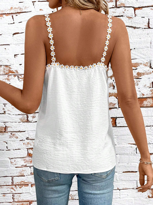 SHEIN - Floral Pink Summer Sleeveless Blouse
