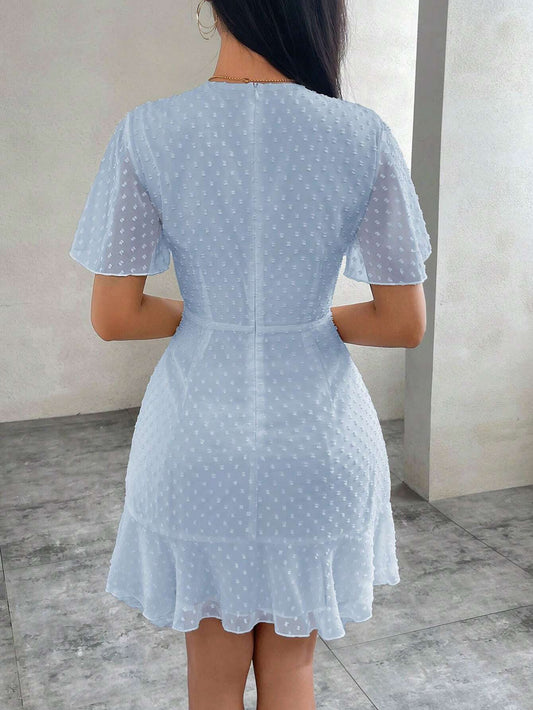 SHEIN -  Solid Color Chiffon Mini Dress