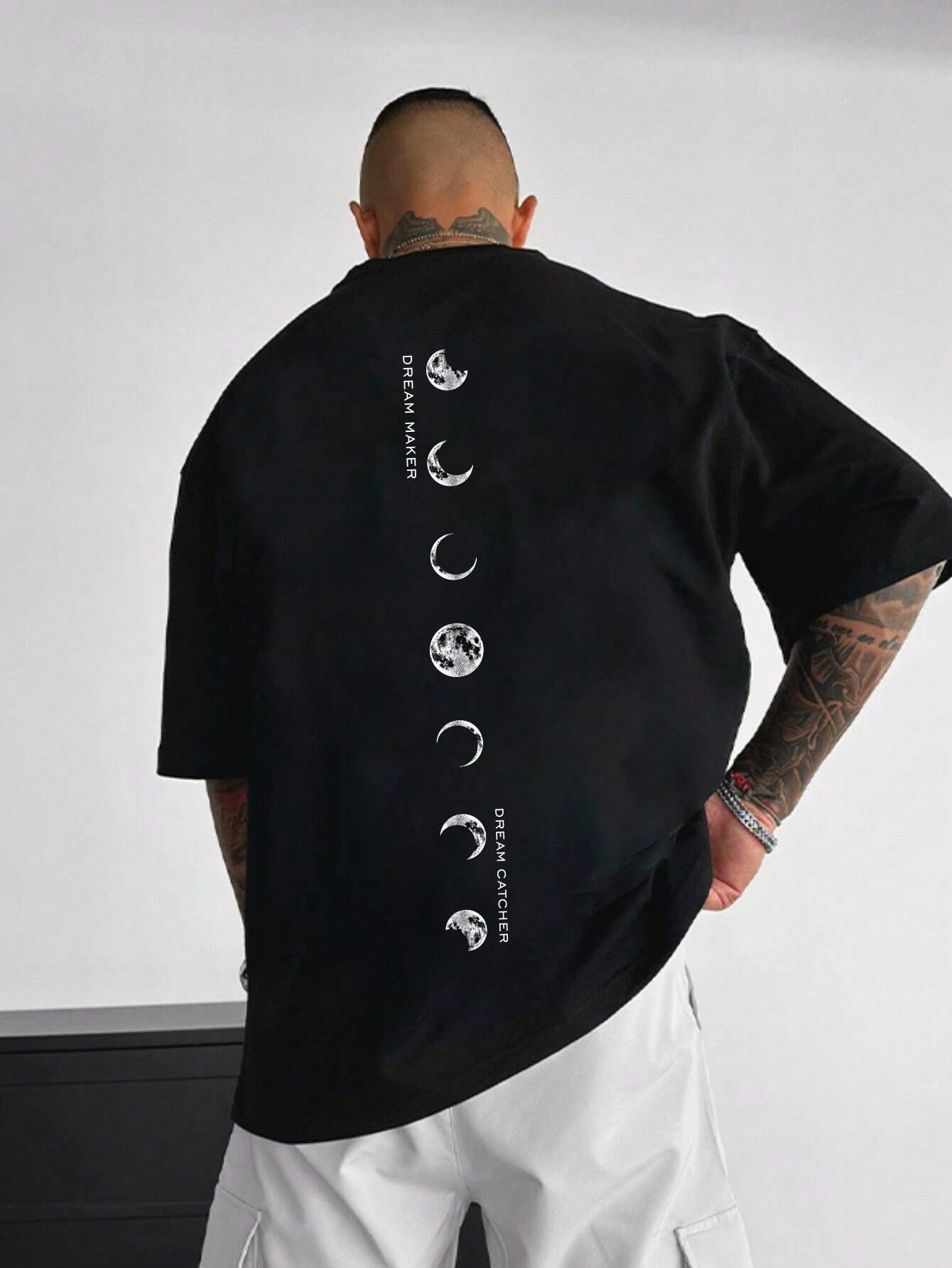 SHEIN - Moon Print Short Sleeve T-Shirt