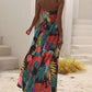 SHEIN - Tropical Print Split Waist Tie Up Maxi Dress