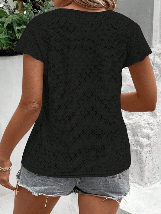 SHEIN -  T-Shirt with Bare Hands Frilly Detail