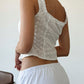 SHEIN - Sweet Lace Hollow Out Strappy Tank Top