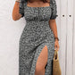 SHEIN - Square Neck Random Print Swim Dress