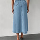 SHEIN - High Waisted Plain Straight Denim Skirt