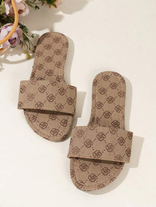 SHEIN - Round Toe Plaid Slide Slipper