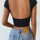 SHEIN -  Sleeveless Crew Neck Bodycon Top with Keyhole Back