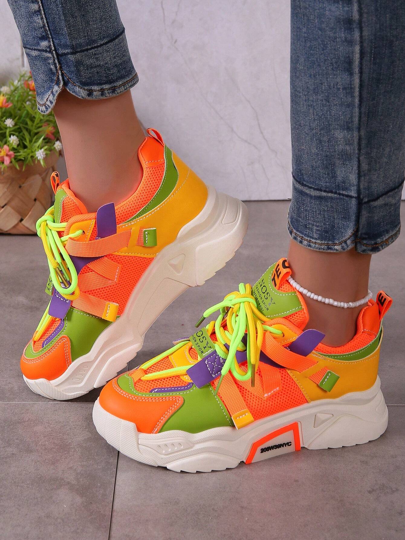 SHEIN - Lace-Up, Chunky Casual Shoes