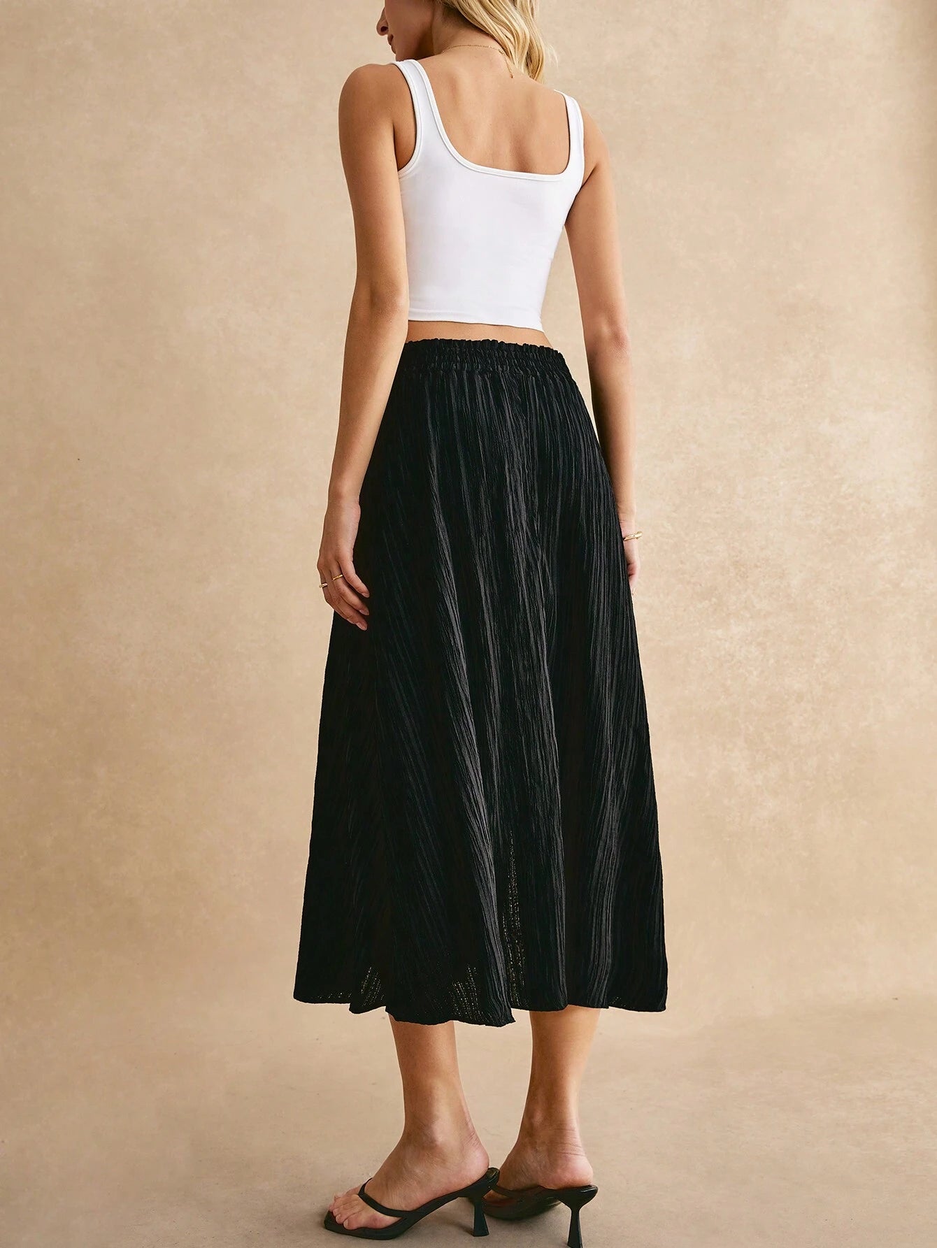 SHEIN - Split Thigh Plisse Skirt