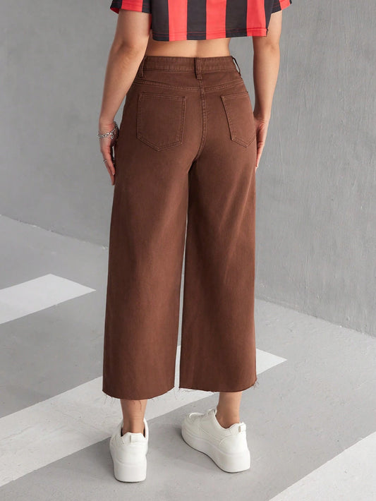 SHEIN -  Casual Solid 7/8 Vintage Jeans
