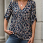 SHEIN - All-over Print Wrap Sleeve Blouse