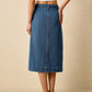 SHEIN -  Side Button Closure Casual Denim Skirt
