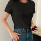 SHEIN - Plain Crew Neck T-Shirt