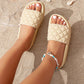 SHEIN - Thick Solid Knotted Mesh Slipper
