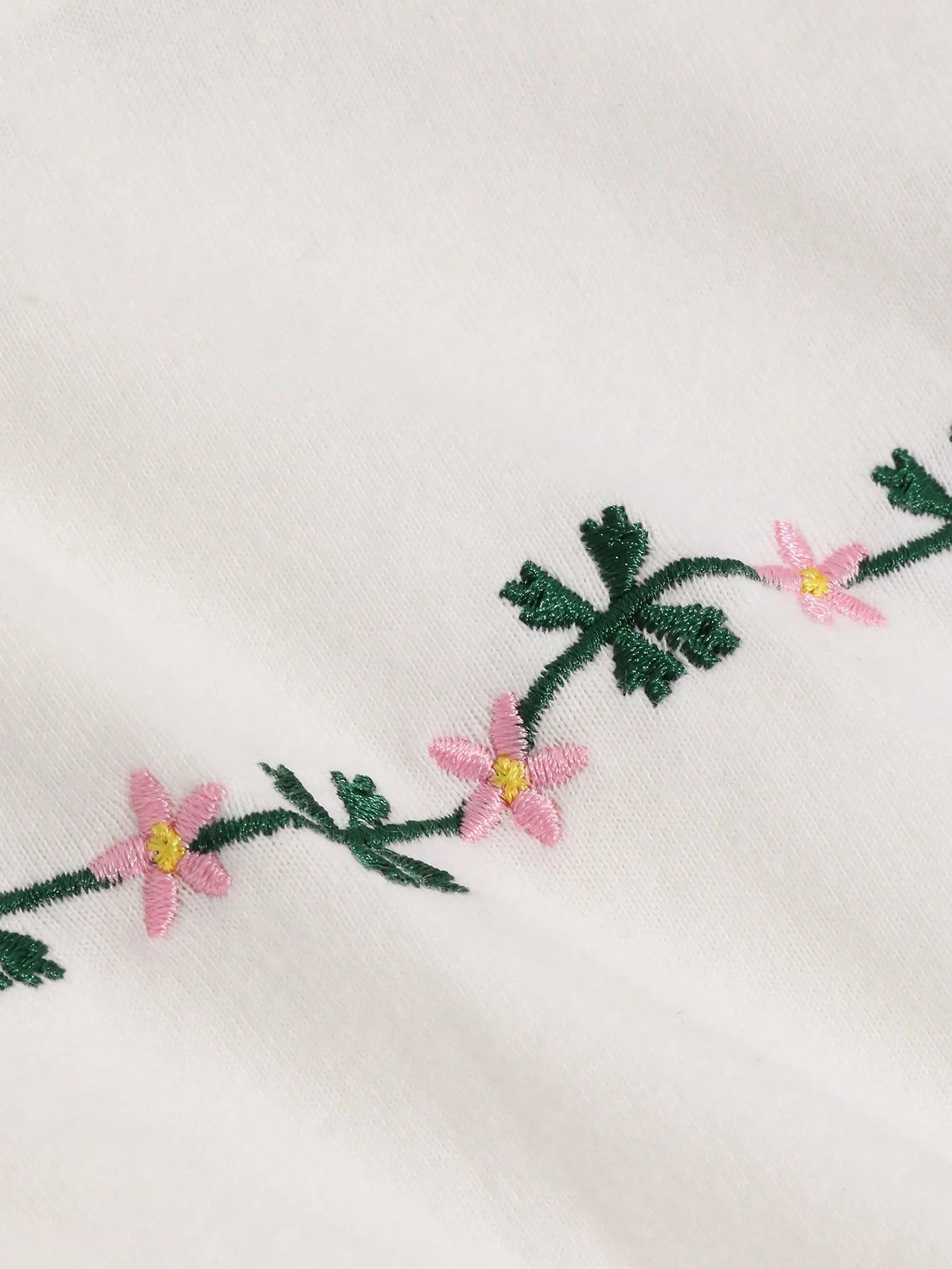 SHEIN - Floral Embroidered Off Shoulder T-Shirt