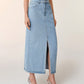 SHEIN - A-Line Long Denim Skirt