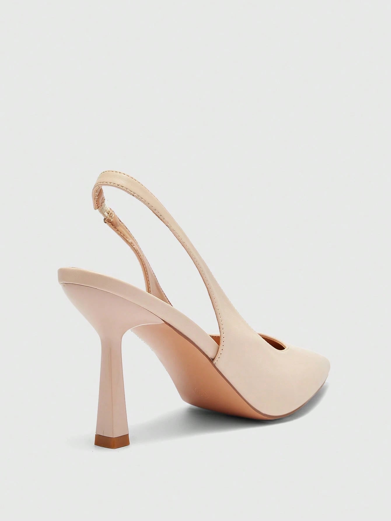 SHEIN -  Leather Open Back High Heel
