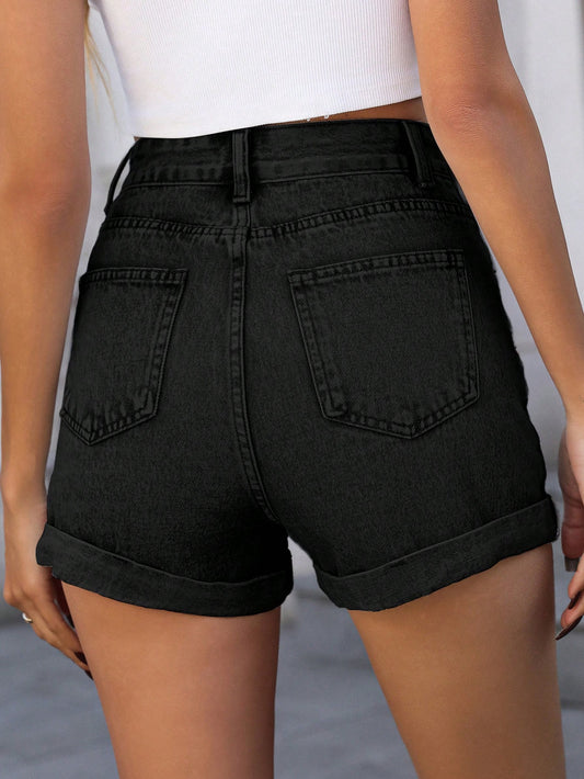 SHEIN - Straight Denim Shorts