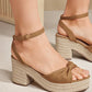 SHEIN - Linen ankle boot with tie strap Heel
