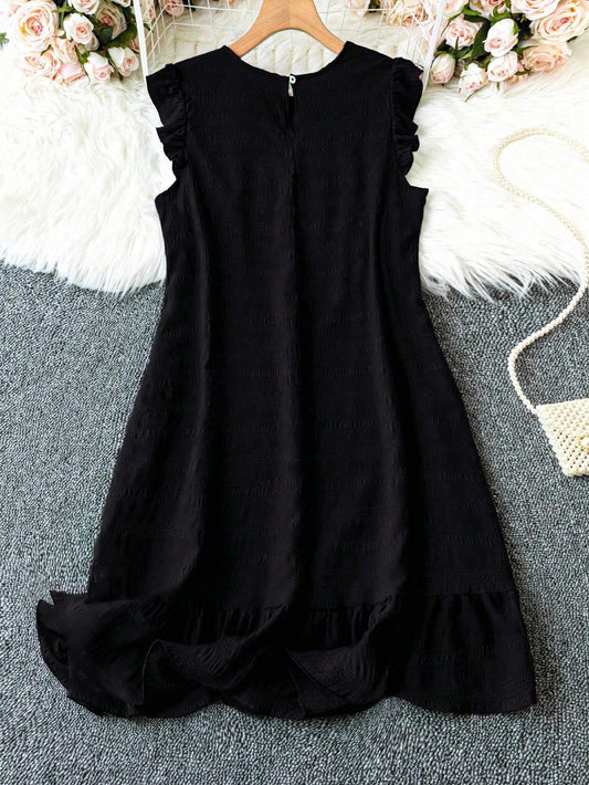 SHEIN - Round Neck Cap Sleeve Dress