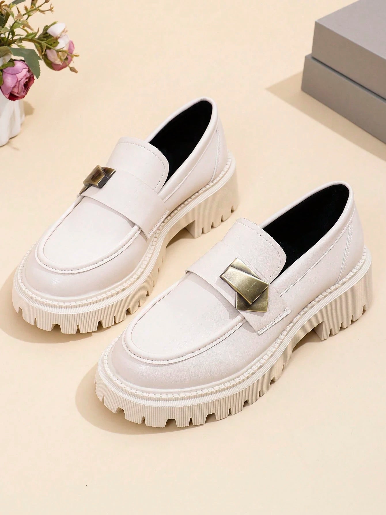 SHEIN - Chunky Thick Heel Loafers